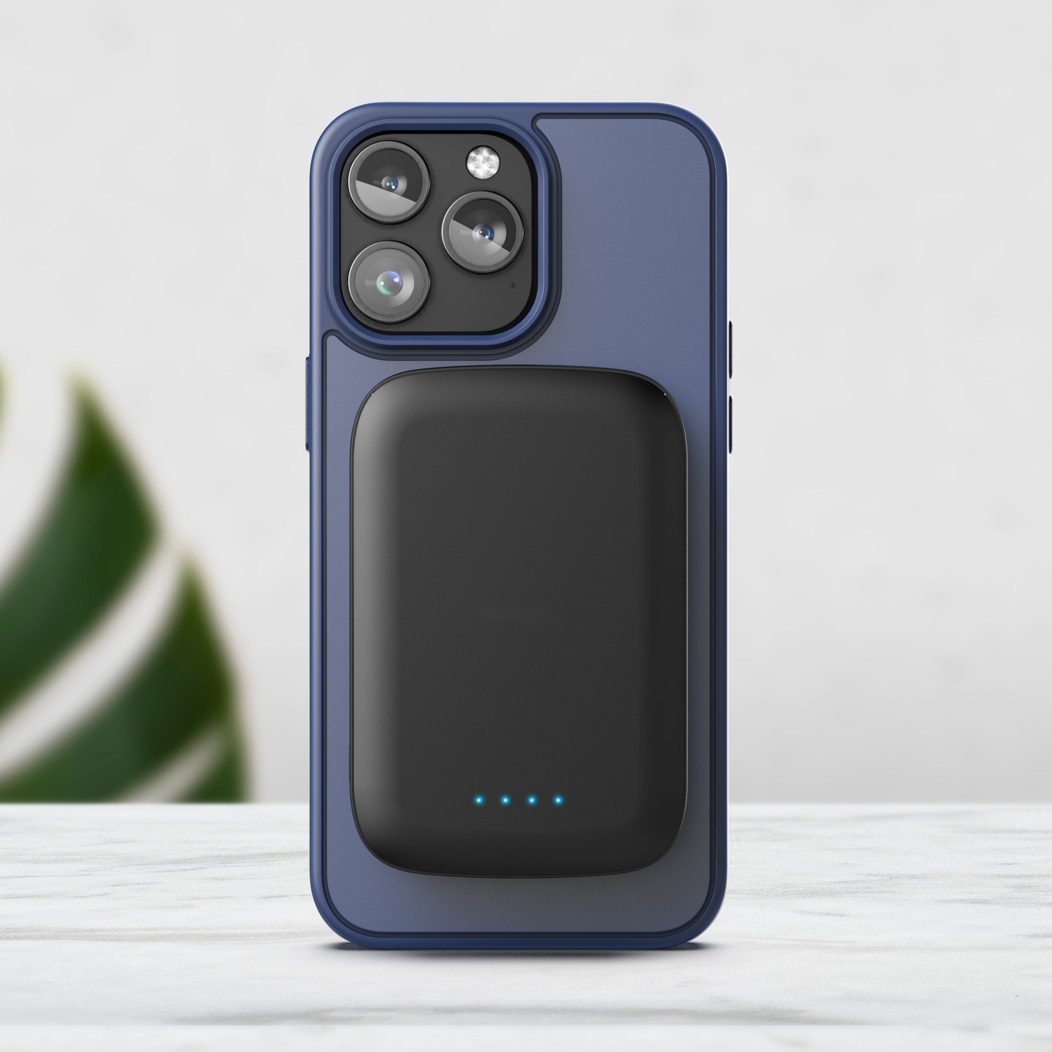 5000Mah Magnetic Inductive Portable Power Bank, Compact Card-Sized Wireless External Battery Pack With Matching 3Ft Type-C Charging Cord And Led Energy Level Indicators