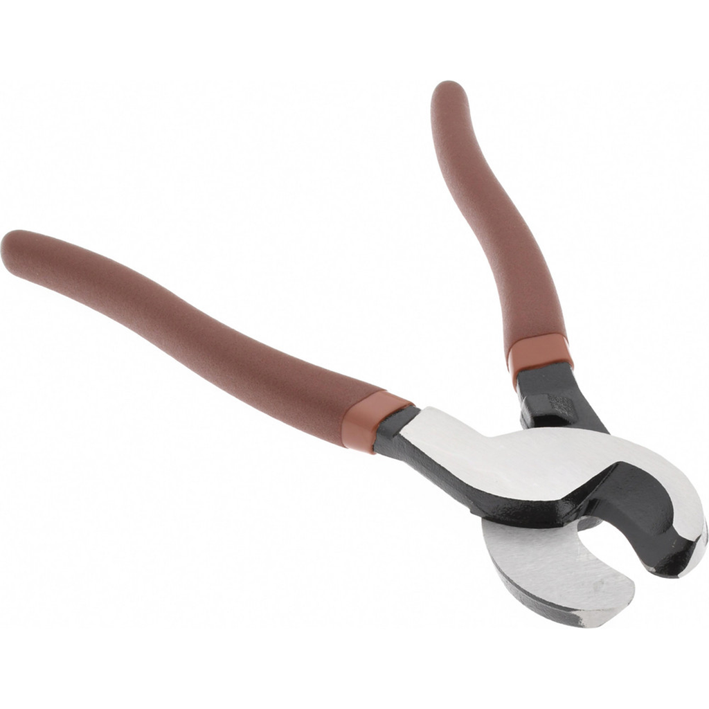 9.5 Inch Curved Oval Head Cable Cutting Pliers, 0.5 Inch Jaw Length Heavy-Duty Wire Cutter With Comfort Plastic Dipped Grips