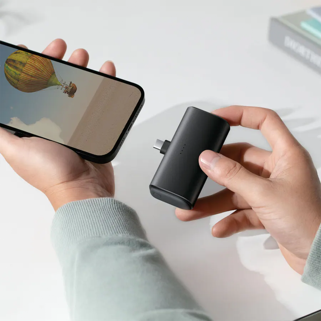 5000Mah Mini Pocket Power Pack, 22.5W Fast Charge Portable Battery With Retractable Rotatable USB-C Plug, Bidirectional Type-C Input And Output