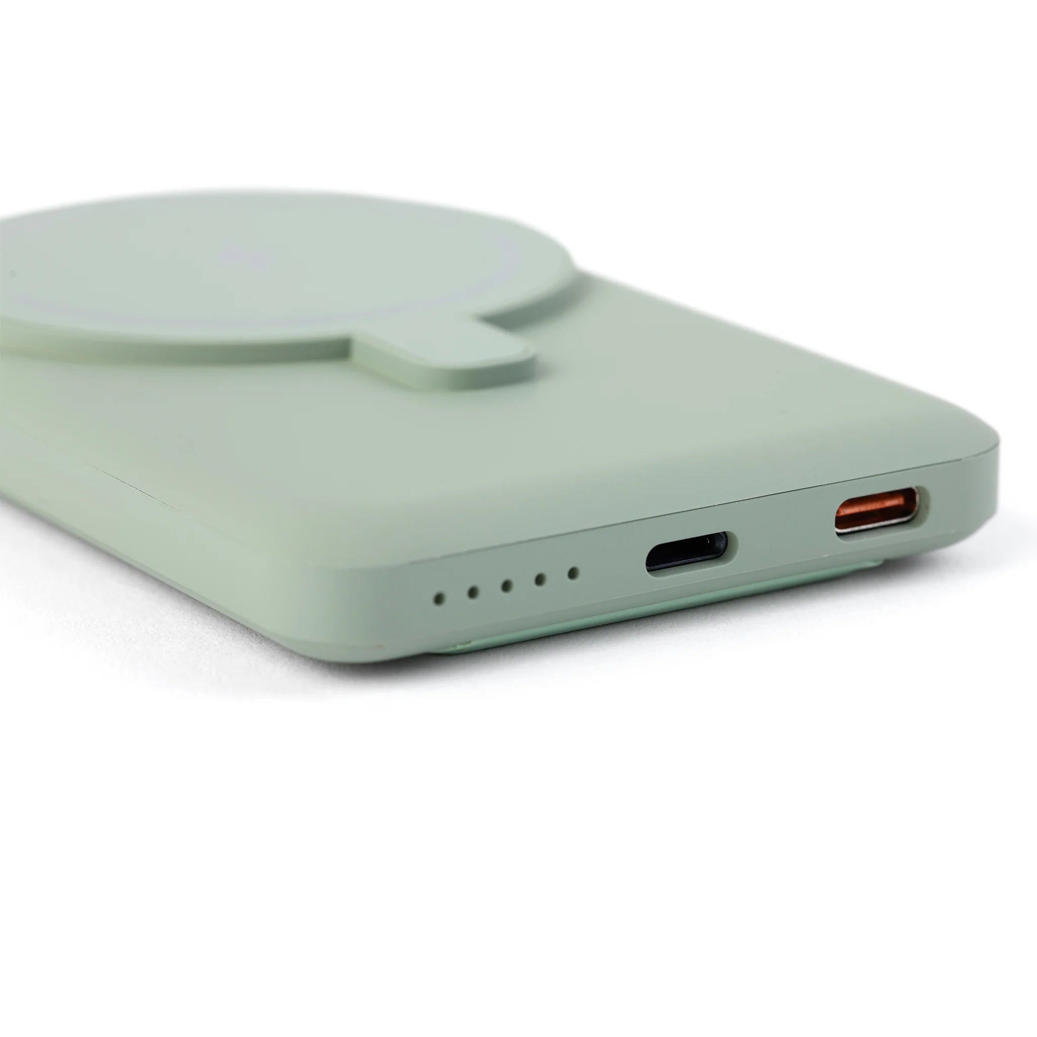 5000Mah Magnetic Wireless Portable Power Pack, Foldable Integrated Kickstand External Battery Pack With Dual Output Ports And Multi Pastel Color Options