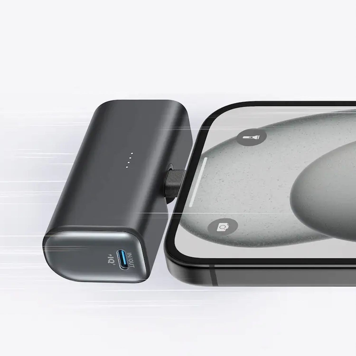 5000Mah Mini Pocket Power Pack, 22.5W Fast Charge Portable Battery With Retractable Rotatable USB-C Plug, Bidirectional Type-C Input And Output