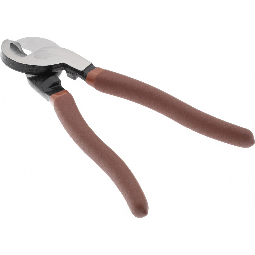 9.5 Inch Curved Oval Head Cable Cutting Pliers, 0.5 Inch Jaw Length Heavy-Duty Wire Cutter With Comfort Plastic Dipped Grips