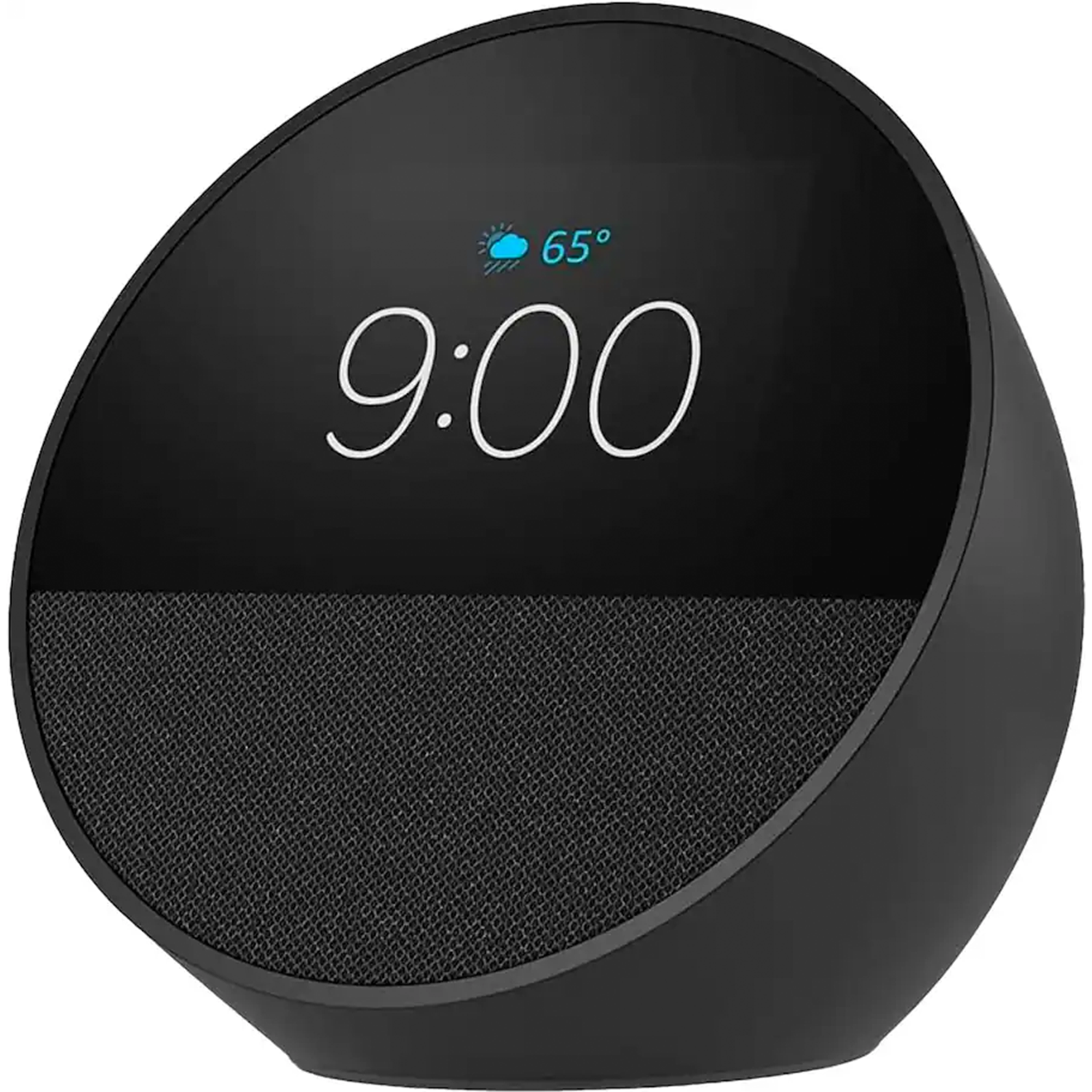 Round Curved Smart Voice Assistant Timepiece, Multi-Color Digital Display Alarm Clock With Built-In High-Fidelity Audio Speaker And Home Automation Control