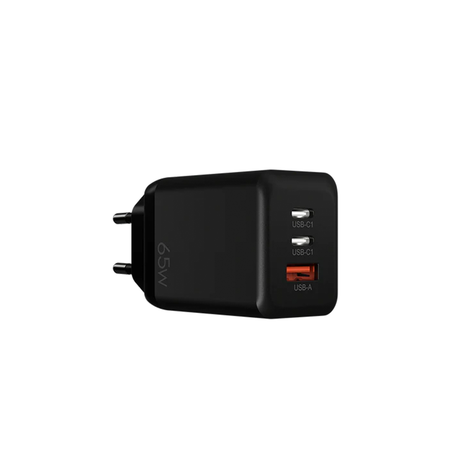 65W Triple-Port GaN Compact Wall Fast Charger, Dual Type-C Plus USB-A Multi-Device Power Adapter With Wide Global Voltage Input