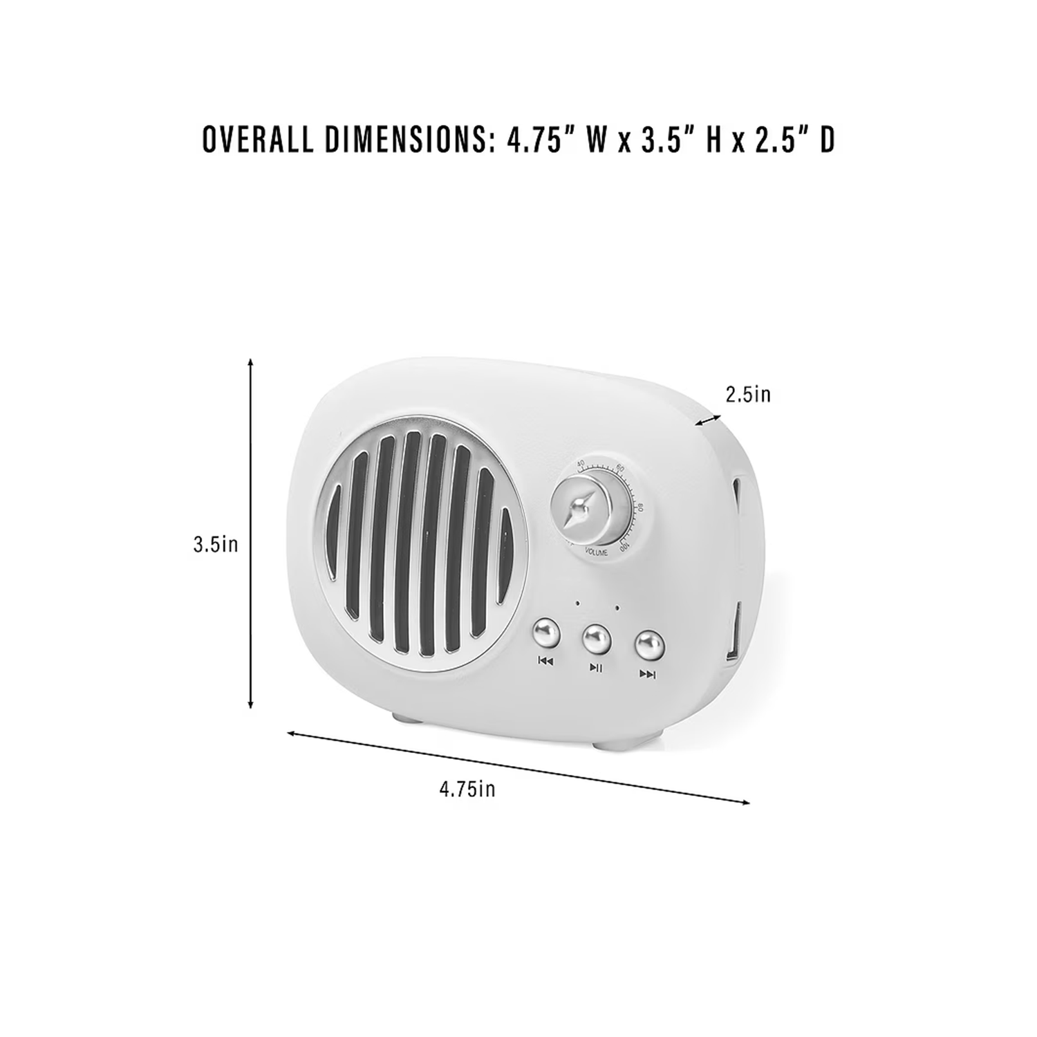 Vintage Retro TWS Portable Bluetooth Audio Speaker With Multi-Media Card & USB Playback Slots