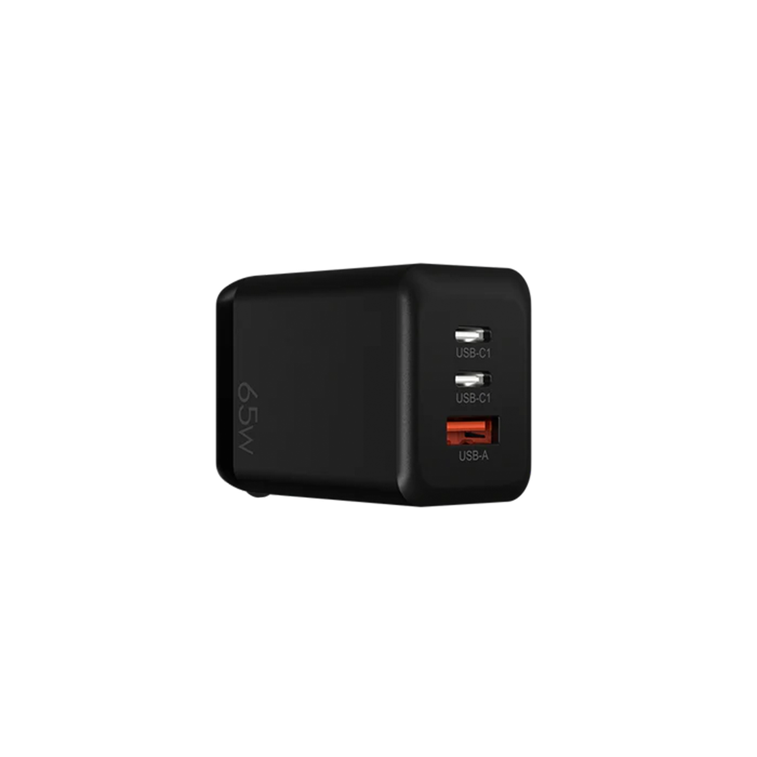 65W Triple-Port GaN Compact Wall Fast Charger, Dual Type-C Plus USB-A Multi-Device Power Adapter With Wide Global Voltage Input