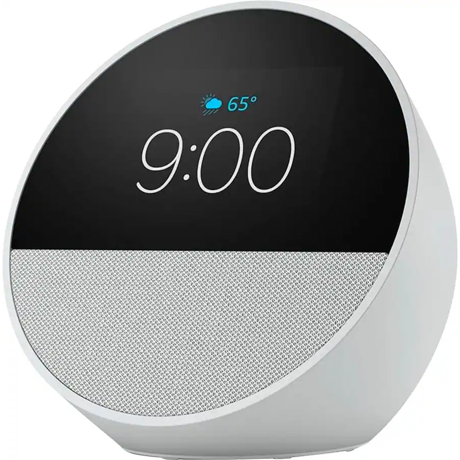 Round Curved Smart Voice Assistant Timepiece, Multi-Color Digital Display Alarm Clock With Built-In High-Fidelity Audio Speaker And Home Automation Control