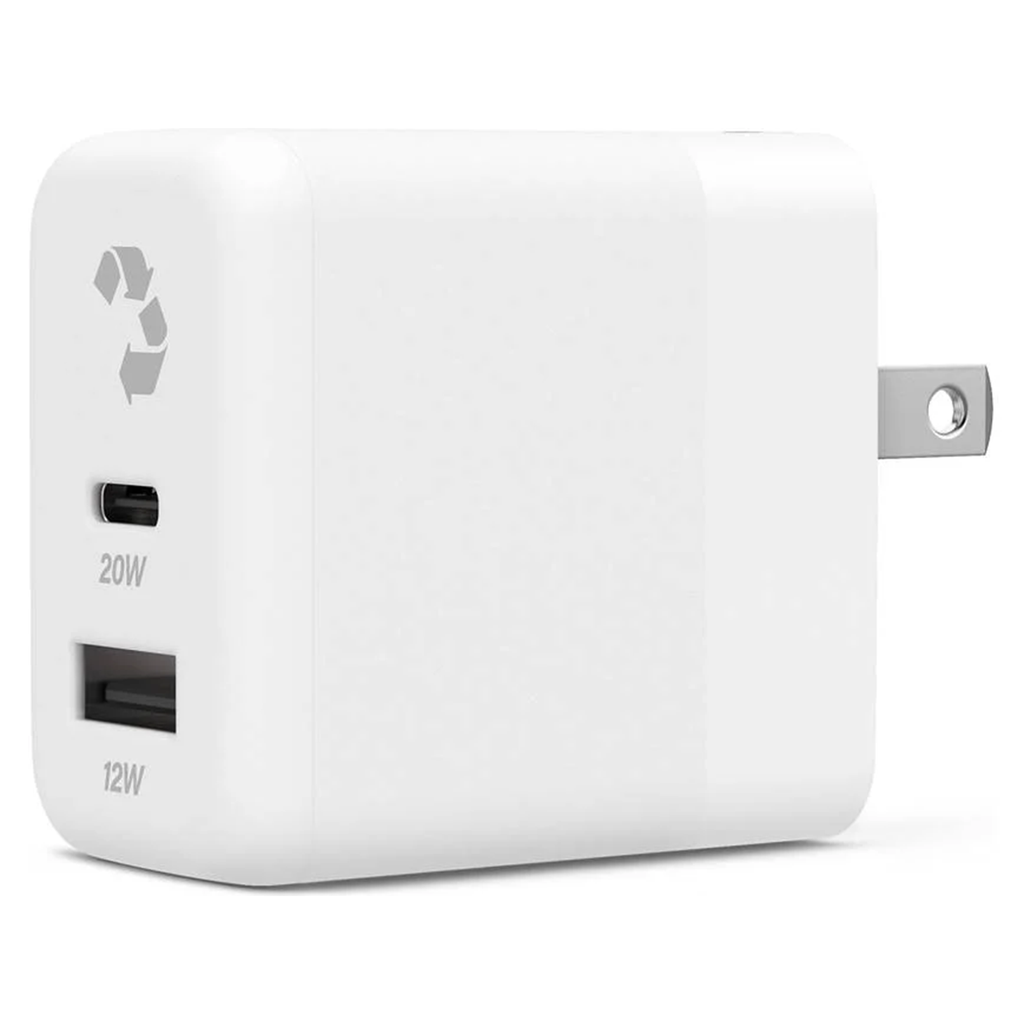 32W Dual-Port Simultaneous Charging Wall Adapter, Dual Standard Socket Power Brick With Cross-Platform Fast Charging Functionality