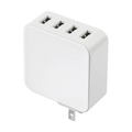 35W Four-Port Standard USB Wall Charger, Interchangeable Plug Travel Power Adapter With Dynamic Load Balancing Circuitry