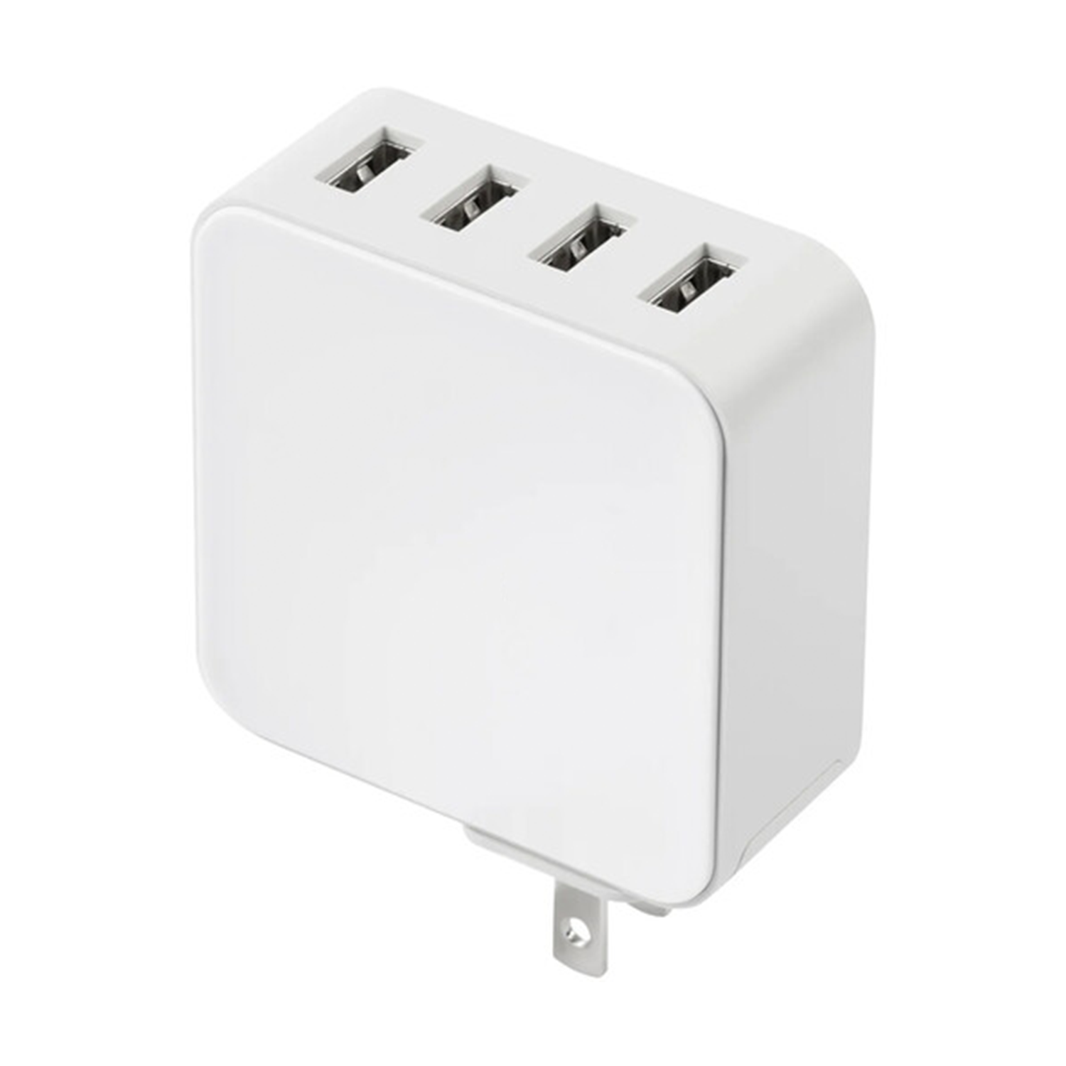 35W Four-Port Standard USB Wall Charger, Interchangeable Plug Travel Power Adapter With Dynamic Load Balancing Circuitry